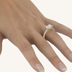 Load image into Gallery viewer, The Solienne – Cathedral Solitaire Hidden Halo Engagement Ring (E-W)
