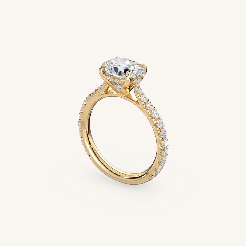 The Solienne – Cathedral Solitaire Hidden Halo Engagement Ring (E-W)