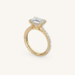 Load image into Gallery viewer, The Solienne – Cathedral Solitaire Hidden Halo Engagement Ring (E-W)
