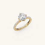 Load image into Gallery viewer, The Solienne – Cathedral Solitaire Hidden Halo Engagement Ring (E-W)
