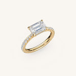 Load image into Gallery viewer, The Solienne – Cathedral Solitaire Hidden Halo Engagement Ring (E-W)
