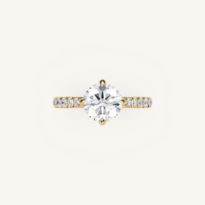 The Solienne – Cathedral Solitaire Hidden Halo Engagement Ring (E-W)
