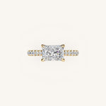 Load image into Gallery viewer, The Solienne – Cathedral Solitaire Hidden Halo Engagement Ring (E-W)
