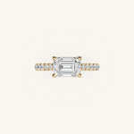 Load image into Gallery viewer, The Solienne – Cathedral Solitaire Hidden Halo Engagement Ring (E-W)
