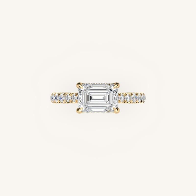 The Solienne – Cathedral Solitaire Hidden Halo Engagement Ring (E-W)