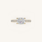 Load image into Gallery viewer, The Solienne – Cathedral Solitaire Hidden Halo Engagement Ring (E-W)
