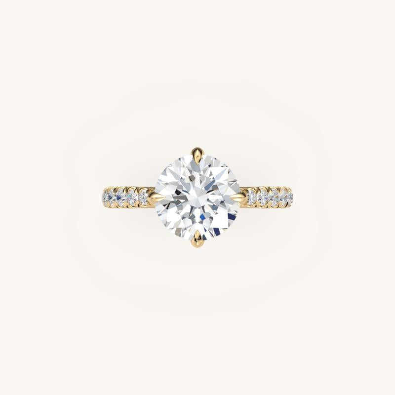 The Solienne – Cathedral Solitaire Hidden Halo Engagement Ring (E-W)