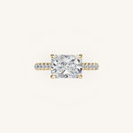 Load image into Gallery viewer, The Solienne – Cathedral Solitaire Hidden Halo Engagement Ring (E-W)
