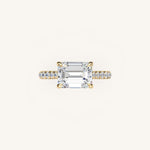 Load image into Gallery viewer, The Solienne – Cathedral Solitaire Hidden Halo Engagement Ring (E-W)
