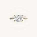 Load image into Gallery viewer, The Solienne – Cathedral Solitaire Hidden Halo Engagement Ring (E-W)
